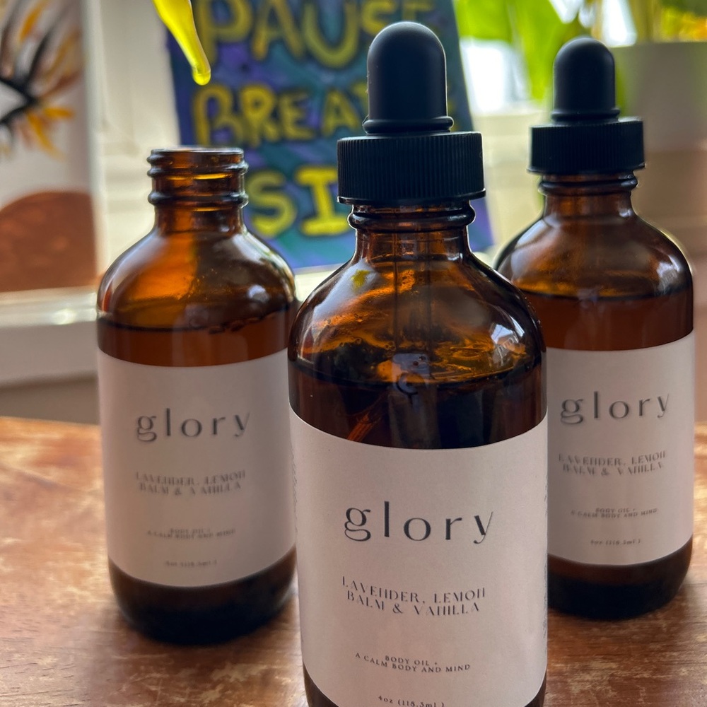 Lavender, Lemon Balm & Vanilla Body Oil, 4oz